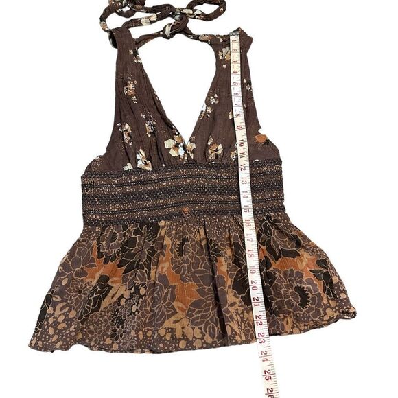Free People Brinkley Smocked Floral Cocoa Combo Tank Top - Picture 5 of 9